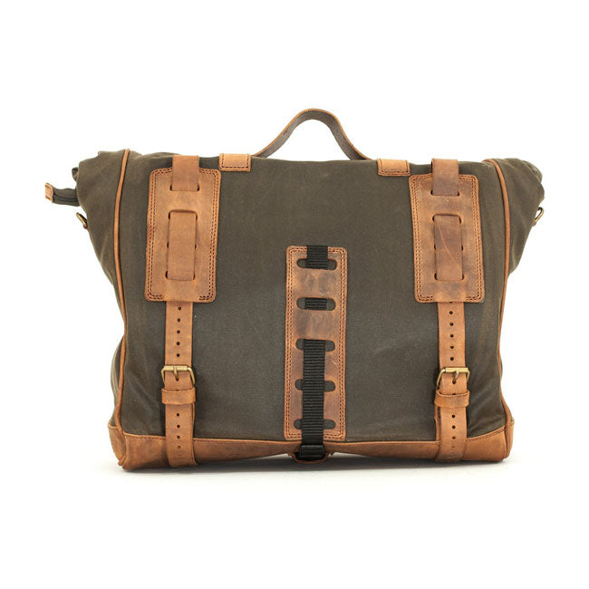 Longride, ''Old Chopper'' waxed cotton saddlebag Khaki