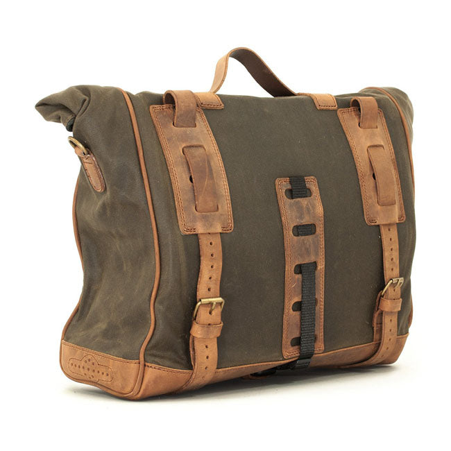 Longride, ''Old Chopper'' waxed cotton saddlebag Khaki