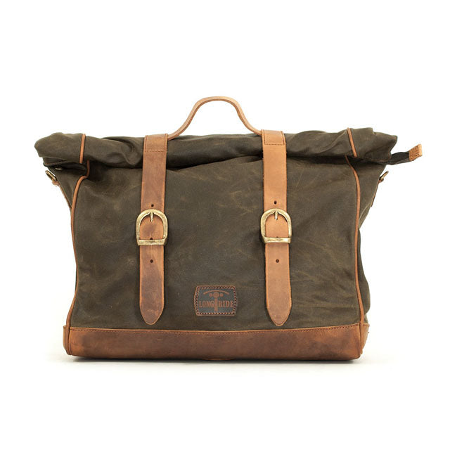 Longride, ''Old Chopper'' waxed cotton saddlebag Khaki