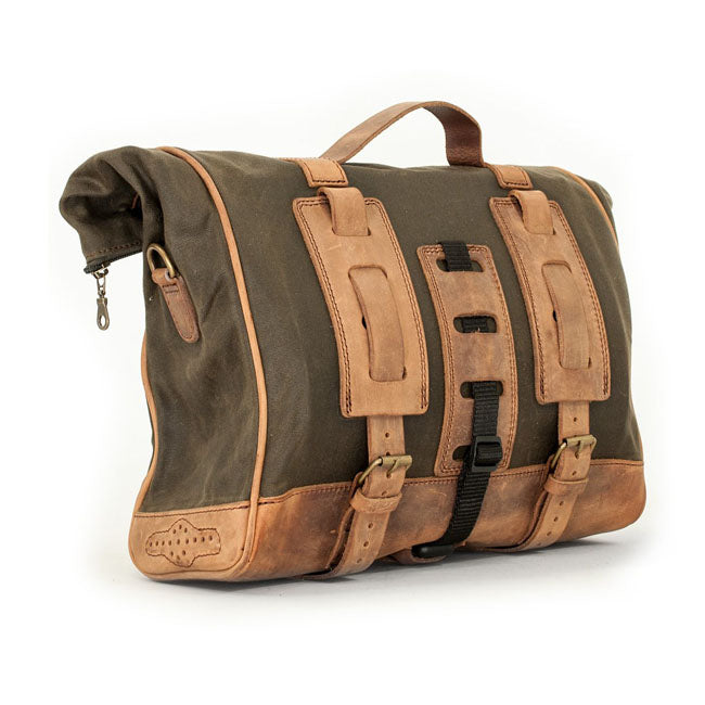 Longride, ''Old Chopper'' waxed cotton saddlebag Khaki