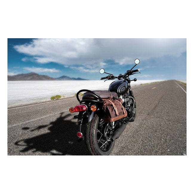 Longride, ''Old Chopper'' waxed cotton saddlebag Marron Brown