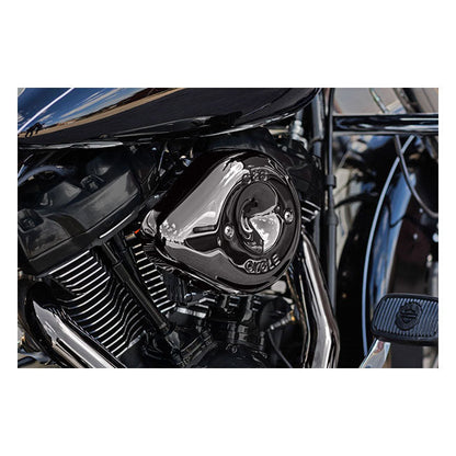 S&S, Stealth Teardrop air cleaner kit. Lava Chrome