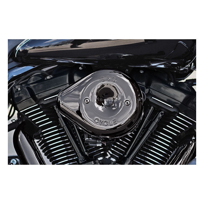 S&S, Stealth Teardrop air cleaner kit. Lava Chrome