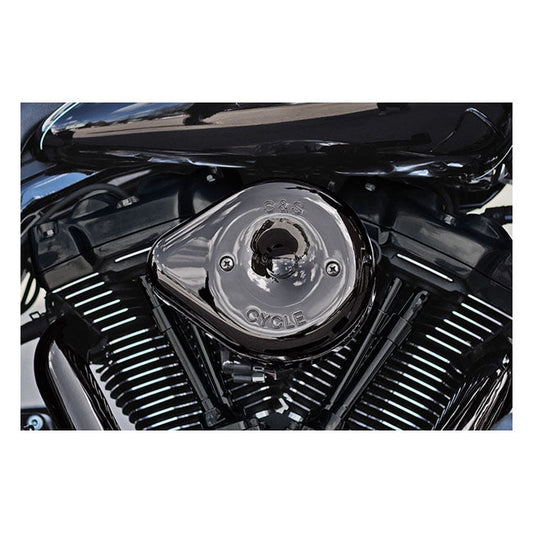 S&S, Stealth Teardrop air cleaner kit. Lava Chrome