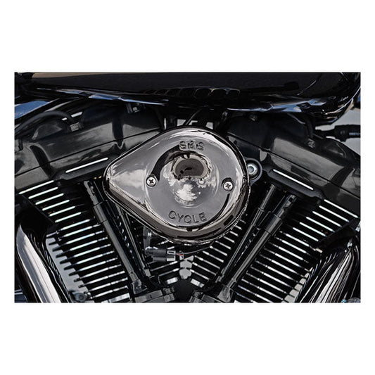 S&S, Stealth Mini-Teardrop air cleaner kit. Lava Chrome