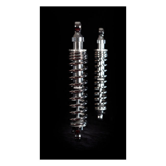 Bitubo, WME dual shock absorber set. Chrome. 336mm