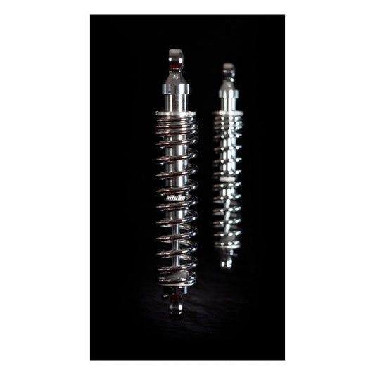 Bitubo, WME dual shock absorber set. Chrome. 336mm