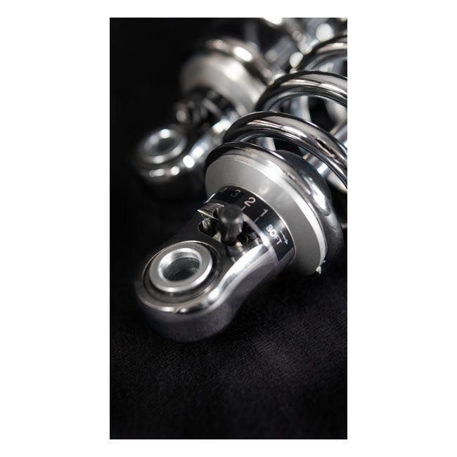 Bitubo, WME dual shock absorber set. Chrome. 336mm