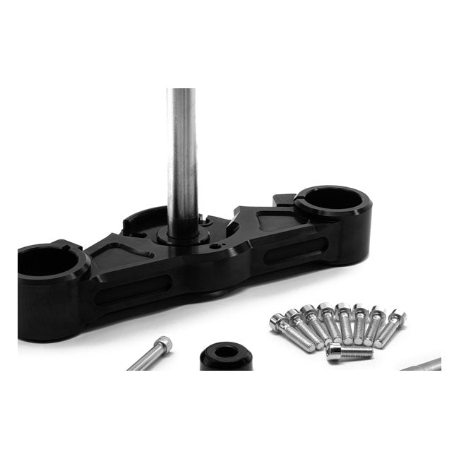 Killer Custom, 49mm Softail wide triple tree set. Black