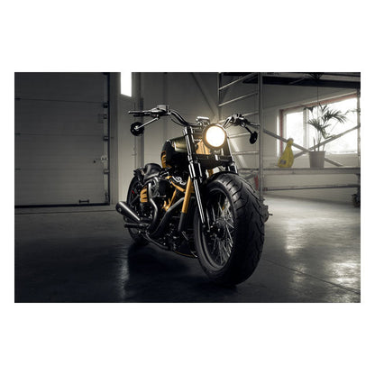 Killer Custom, 49mm Softail wide triple tree set. Black