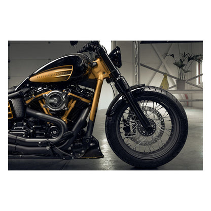 Killer Custom, 49mm Softail wide triple tree set. Black