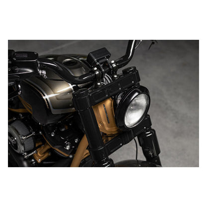 Killer Custom, 49mm Softail wide triple tree set. Black
