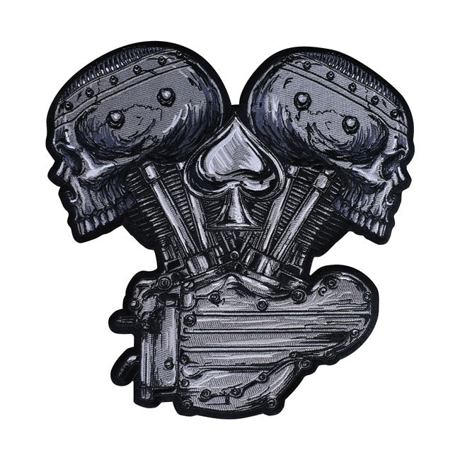 Lethal Threat Metal And Meyhem V-Twin Skull patch