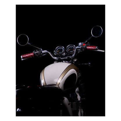 Trip Machine, leather handlebar grip wraps. Cherry red
