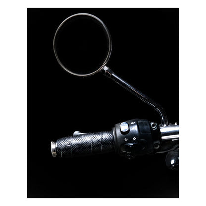 Trip Machine, leather handlebar grip wraps. Black perforated
