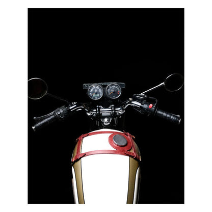 Trip Machine, leather handlebar grip wraps. Black perforated
