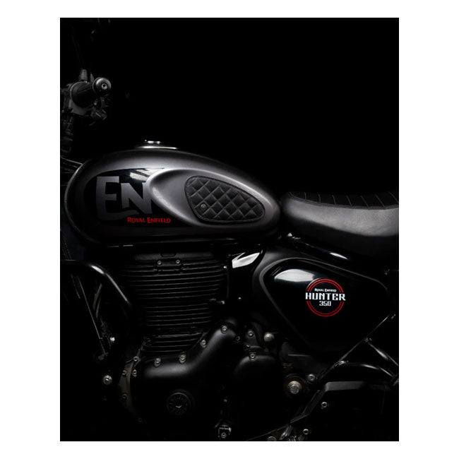 Trip Machine, Diamond leather gas tank pad set. Black