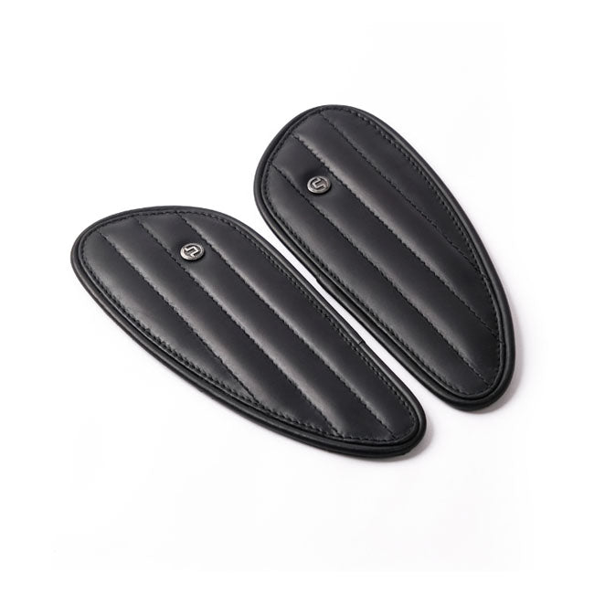 Trip Machine, Mini Classic leather tank pads. Black