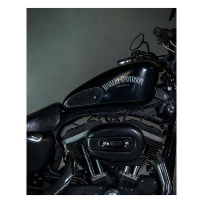 Trip Machine, Mini Classic leather tank pads. Black suede