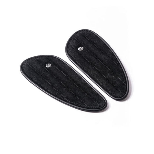 Trip Machine, Mini Classic leather tank pads. Black suede