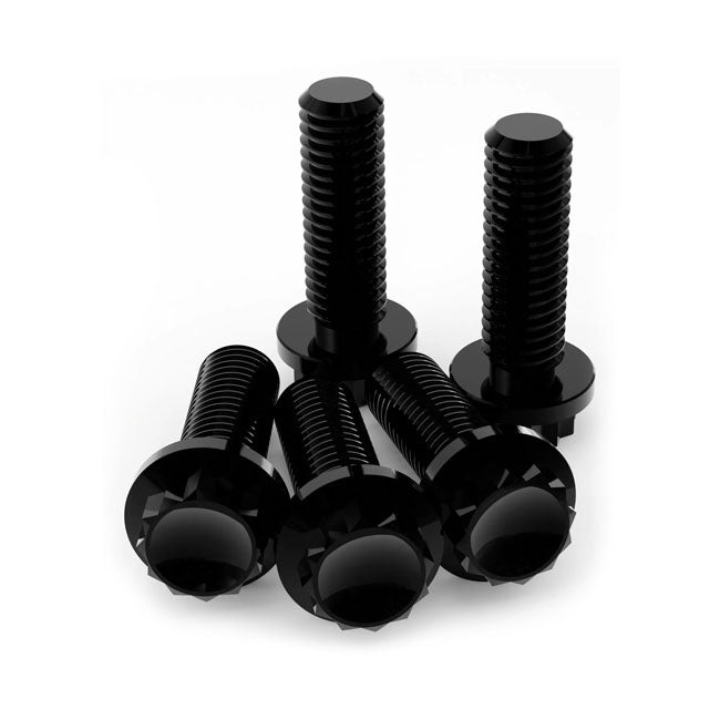 Kraus, Titanium 12-point brake rotor bolt kit. Front. Black