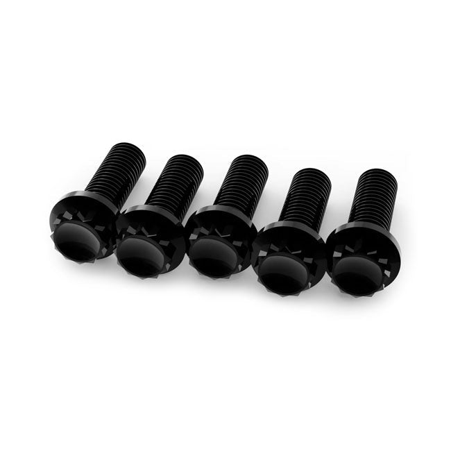 Kraus, Titanium 12-point brake rotor bolt kit. Front. Black