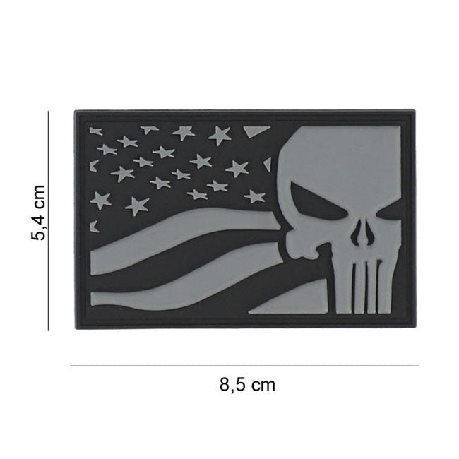 Army Surplus Punisher USA flag patch grey