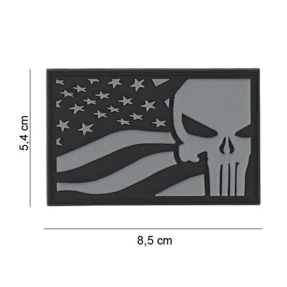 Army Surplus Punisher USA flag patch grey