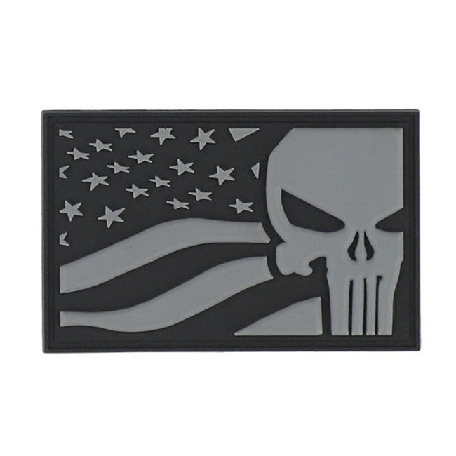 Army Surplus Punisher USA flag patch grey