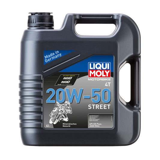 *24H EXTRA TRANSIT TIME* Liqui Moly, 4T 20W-50 Street motor oil. 4 liter