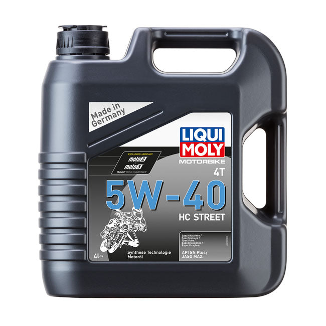 *24H EXTRA TRANSIT TIME* Liqui Moly, 4T 5W-40 HC Street motor oil. Synthetic. 4 liter