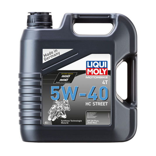 *24H EXTRA TRANSIT TIME* Liqui Moly, 4T 5W-40 HC Street motor oil. Synthetic. 4 liter