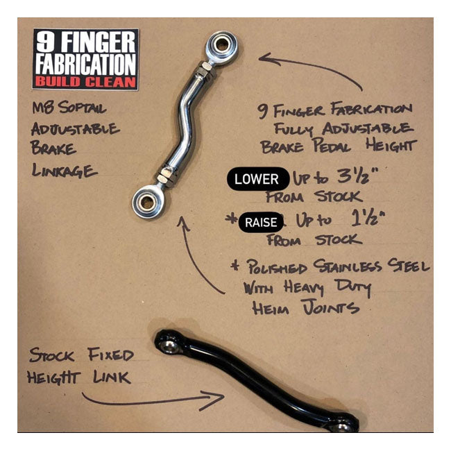 9Finger Fabrication, mid-control brake linkage