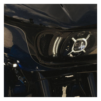 Custom Dynamics, V2 Road Glide LED Vents inserts. Black