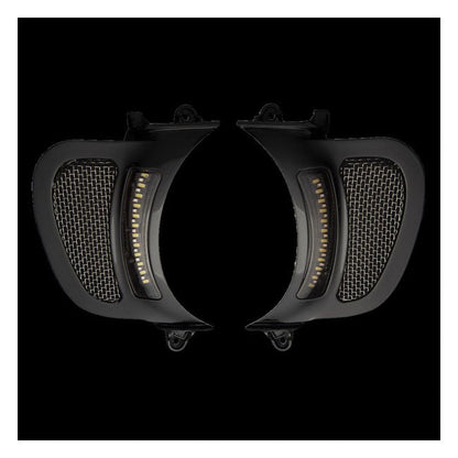 Custom Dynamics, V2 Road Glide LED Vents inserts. Black