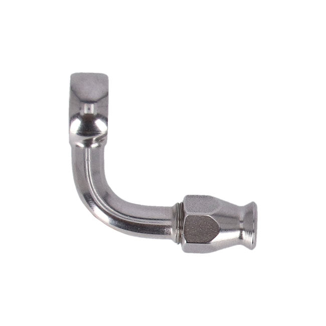 Goodridge, 7/16" (11mm) banjo fitting 90 degree bend. SS