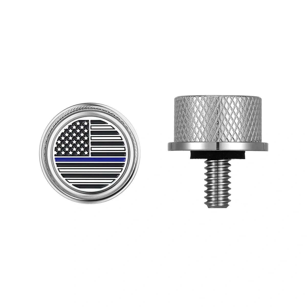 Stainless-Steel Blue Line American Flag Seat Screw - image 1