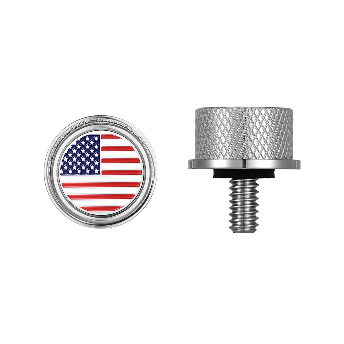 Stainless-Steel Red White & Blue American Flag Seat Screw - image 1