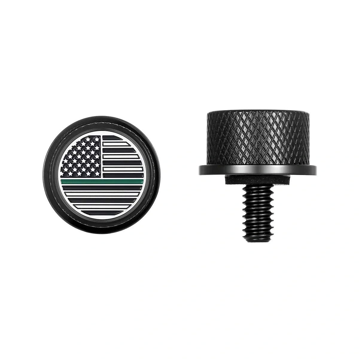Stainless-Steel in Black Green Line American Flag Seat Screw - image 1