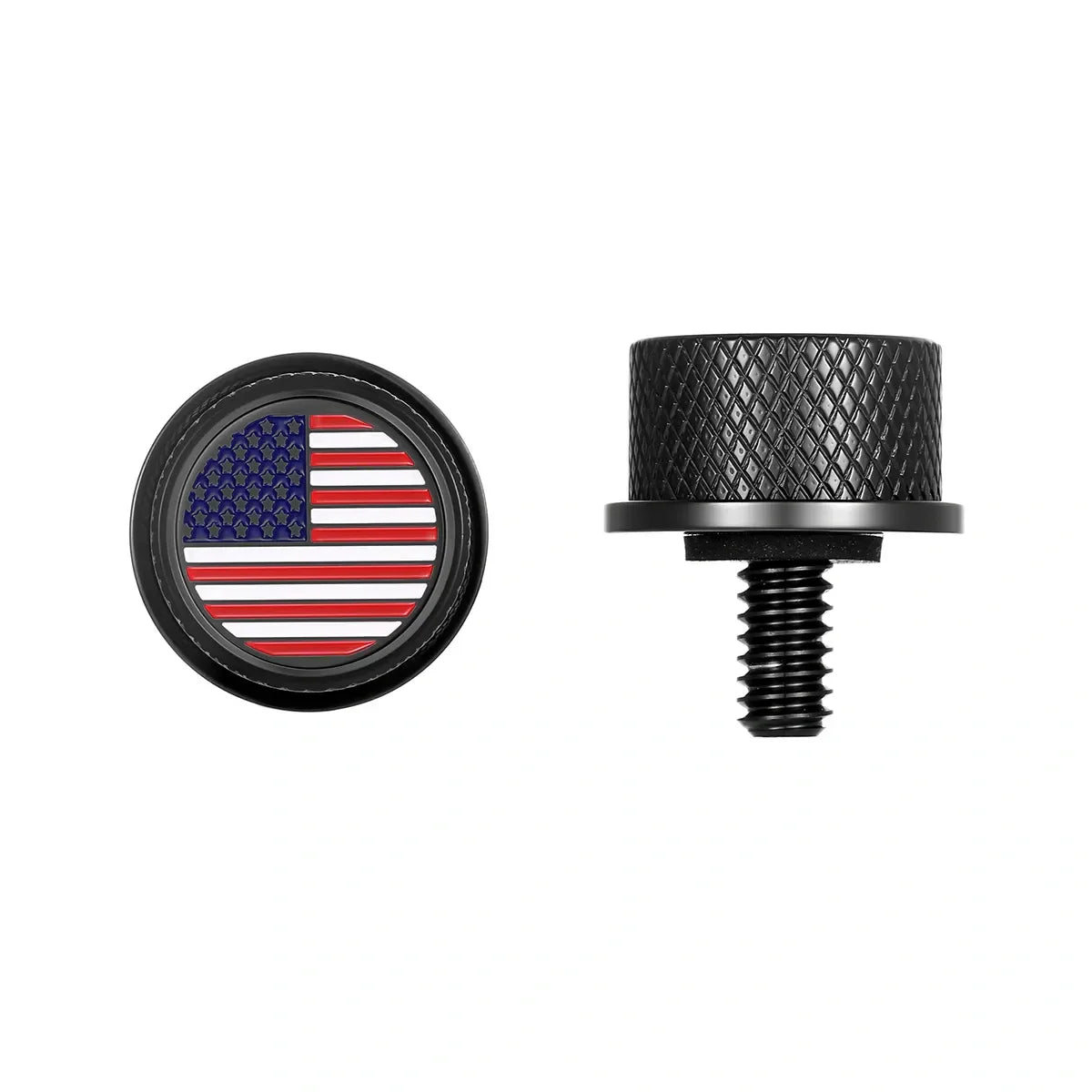 Stainless-Steel in Black Red White & Blue American Flag Seat Screw - image 1