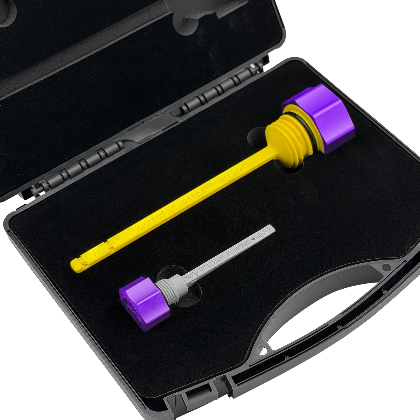 Performance Magnetic Dipstick Kit for Harley-Davidson M8 (2017-2026) - Curved Purple - image 1