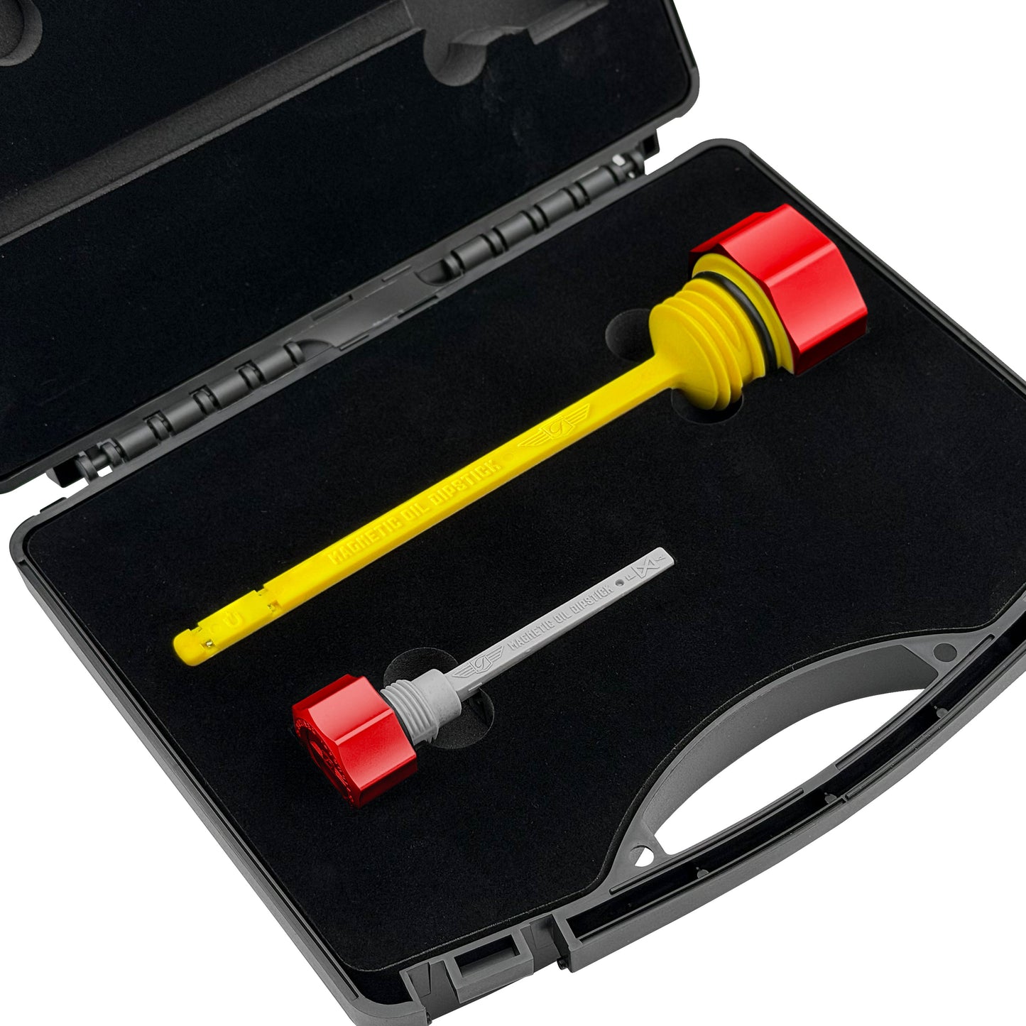 Performance Magnetic Dipstick Kit for Harley-Davidson M8 (2017-2026) - Curved Red - image 1