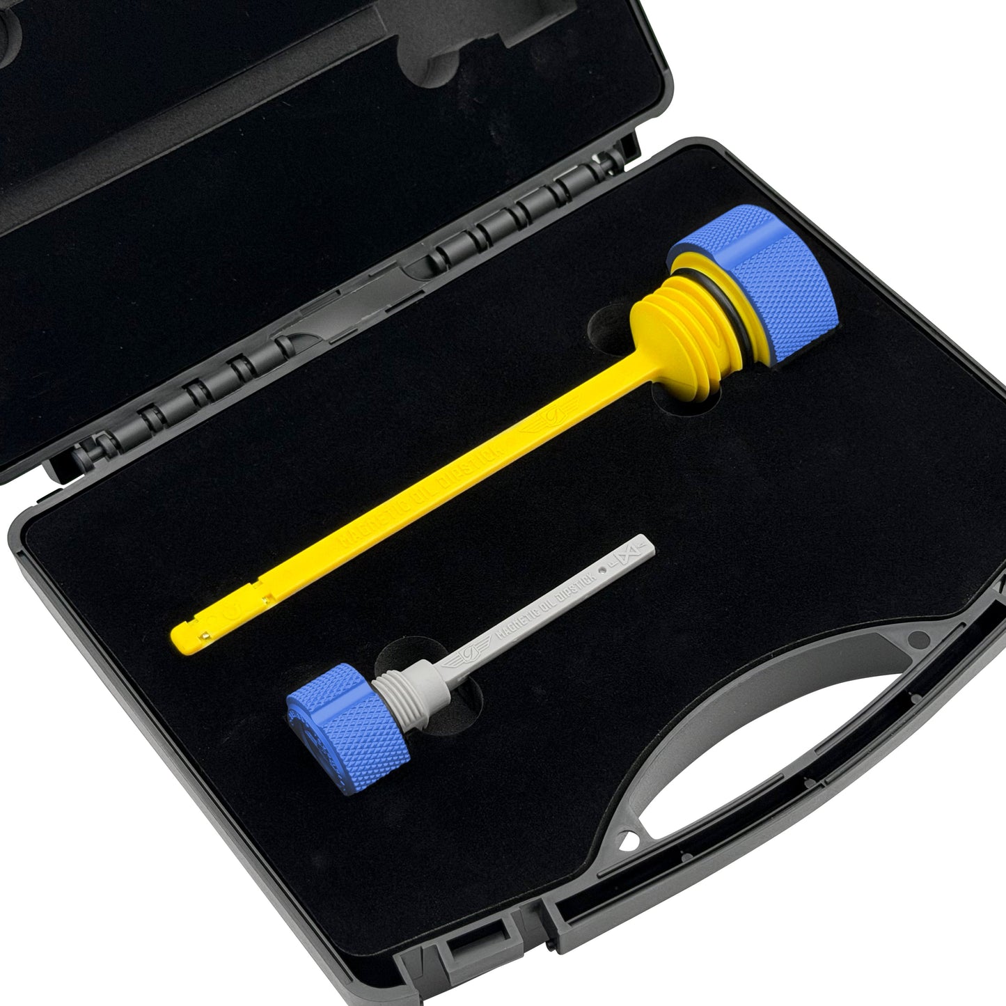 Performance Magnetic Dipstick Kit for Harley-Davidson M8 (2017-2026) - Knurled Blue - image 1