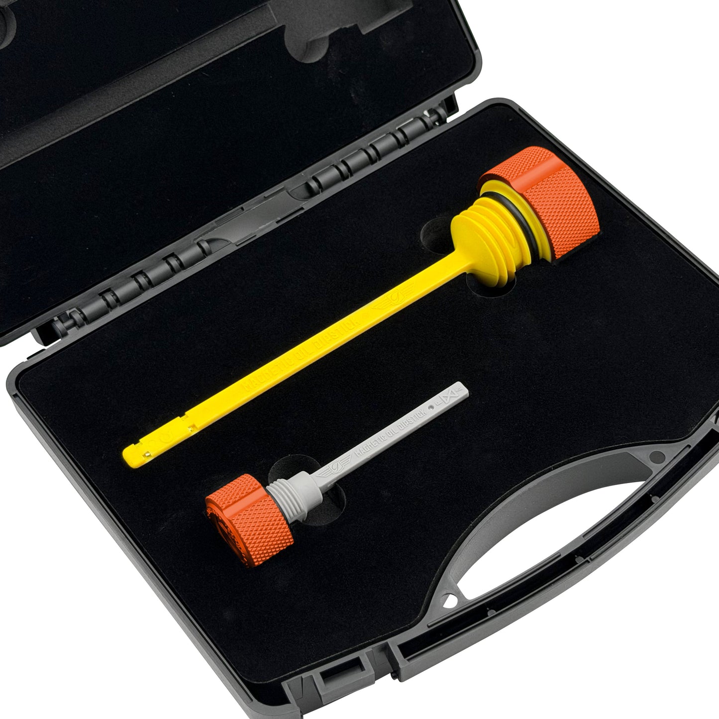 Performance Magnetic Dipstick Kit for Harley-Davidson M8 (2017-2026) - Knurled Orange - image 1