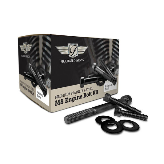 Engine Bolt Kit M8 Polished Black Stainless-Steel - image 1