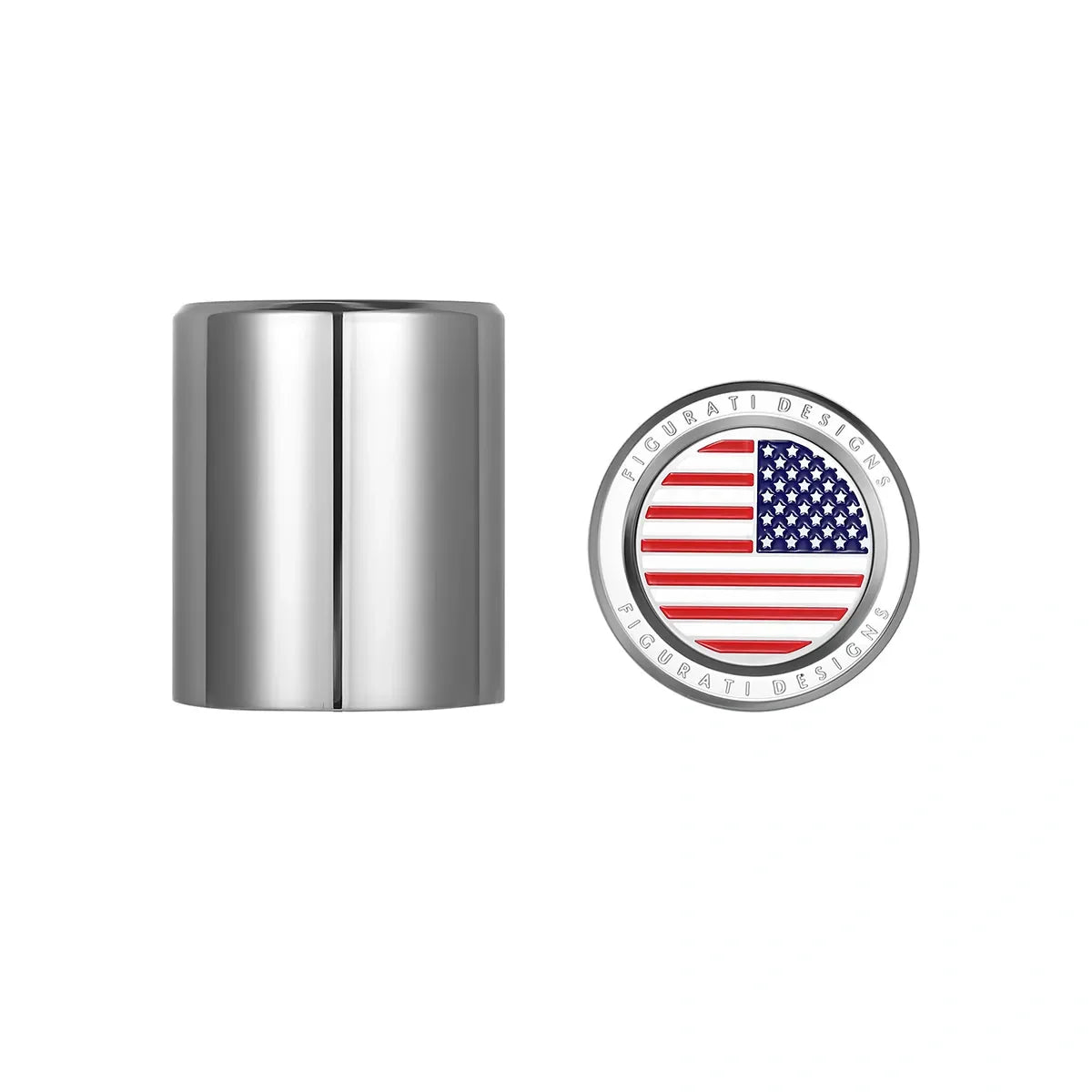 Harley-Davidson Stainless-Steel Red White & Blue American Flag Docking Covers - image 1