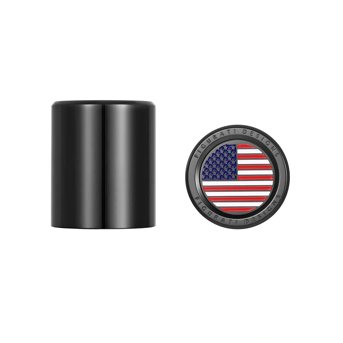 Harley-Davidson Stainless-Steel Black Red White & Blue American Flag Docking Covers - image 1