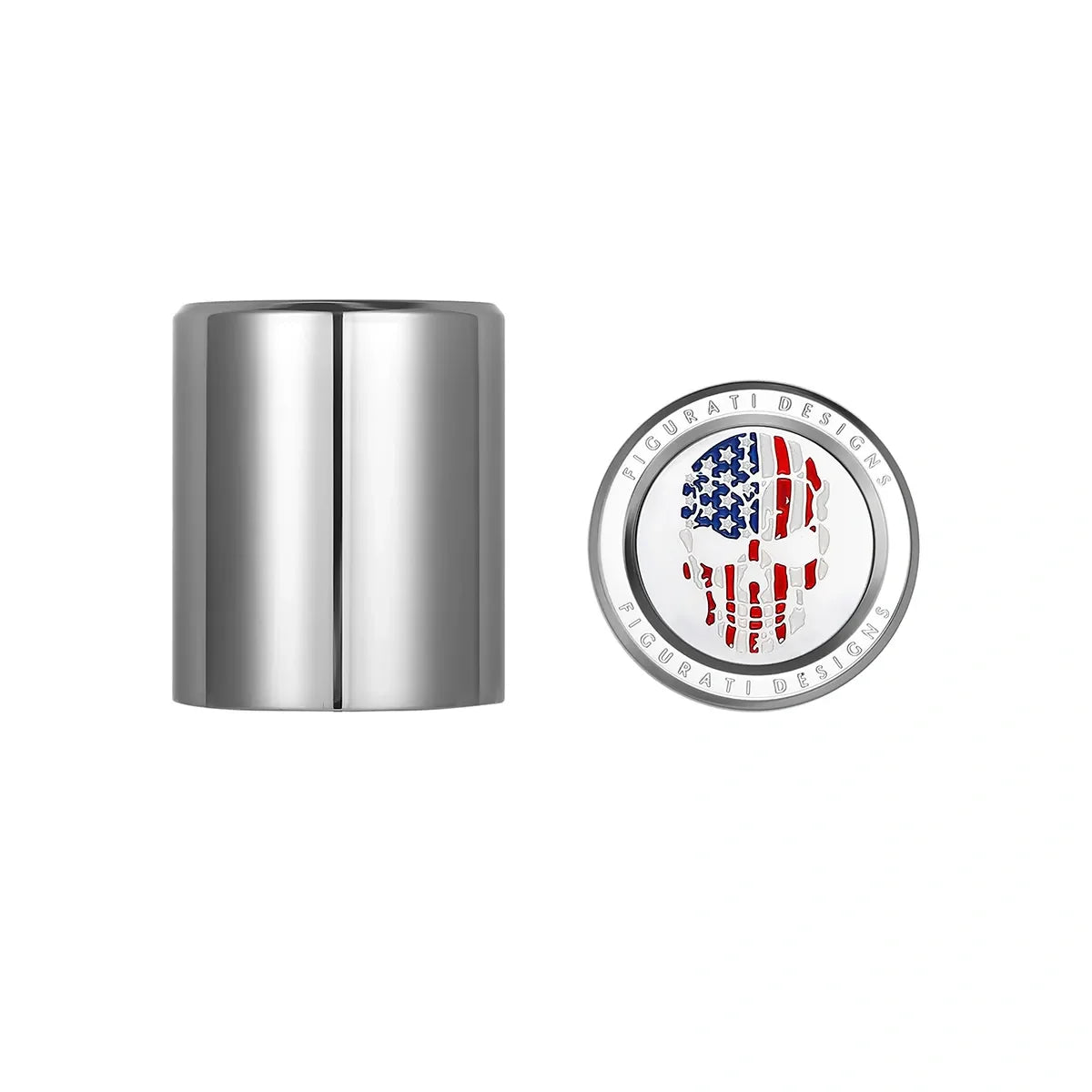 Harley-Davidson Stainless-Steel Red White and Blue American Flag Skull Docking Hardware - image 1