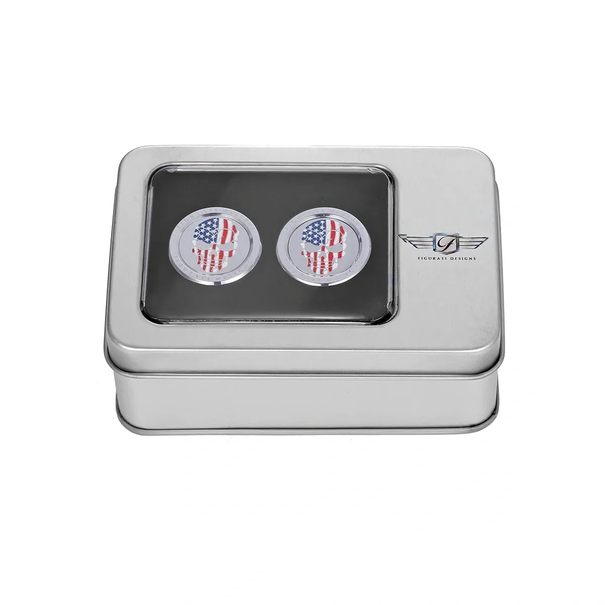 Harley-Davidson Stainless-Steel Red White and Blue American Flag Skull Docking Hardware - image 3