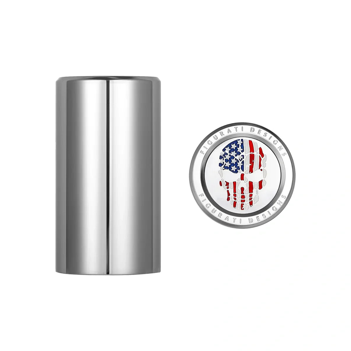 Harley-Davidson Stainless-Steel Red White and Blue American Flag Skull Docking Hardware - image 1